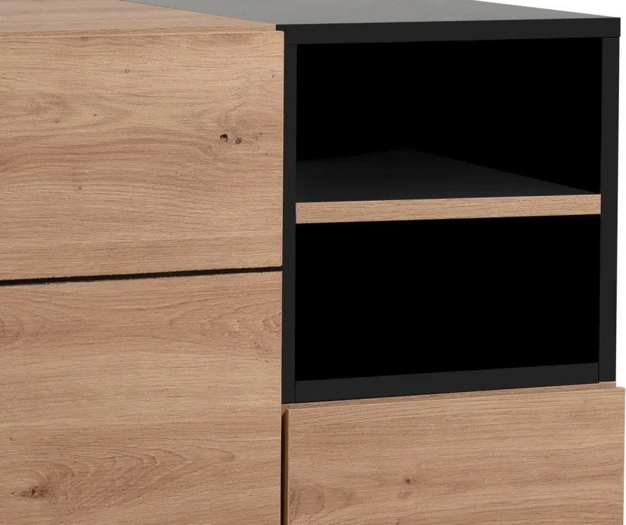 Skrinka 2-dverová Nola, dub artisan/čierna