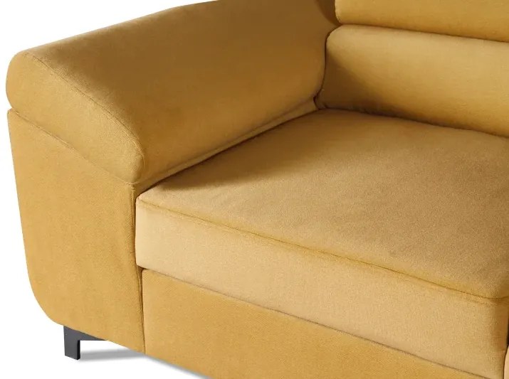 Rohová sedacia súprava Cosmo, pravá, žltá (zetta 296/nohy čierne)