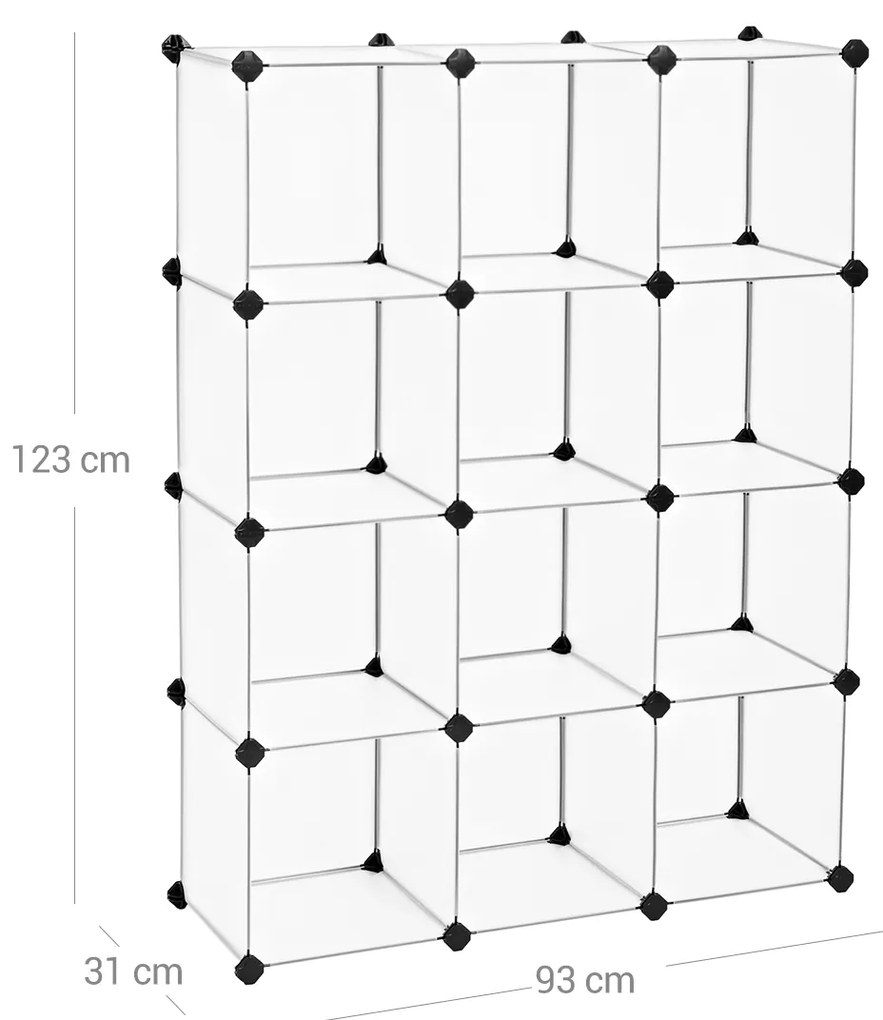 Otevřený policový regál Nerato 123 cm čirý