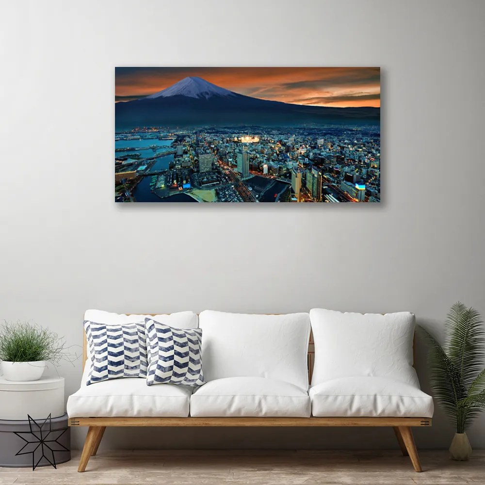 Obraz na plátne Mesto hora dmy 120x60 cm