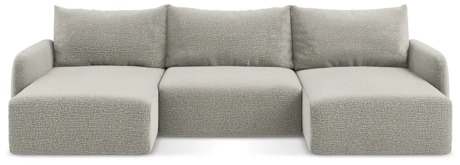 Svetlosivá rozkladacia/s úložným priestorom rohová pohovka Kalena – Makamii