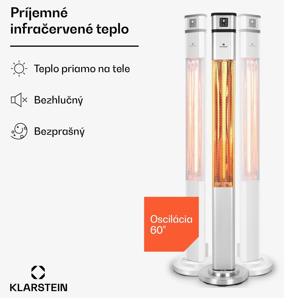 Blumfeldt Heat Guru, infračervený ohrievač, 2000 W, 3 stupne ohrevu, diaľkový ovládač, strieborný