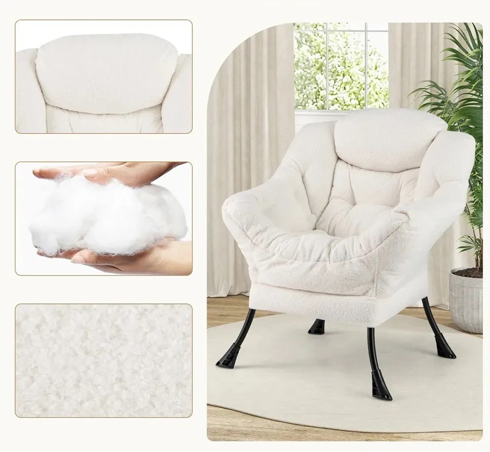 Relaxačné kreslo s podnožkou, biele