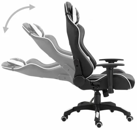vidaXL Herná stolička, biela, umelá koža-