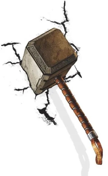 Samolepka na stenu "Thor - kladivo" 20x30 cm