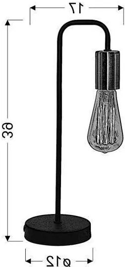 Candellux Čierna stolová lampa Herpe pre žiarovku E27 41-66862