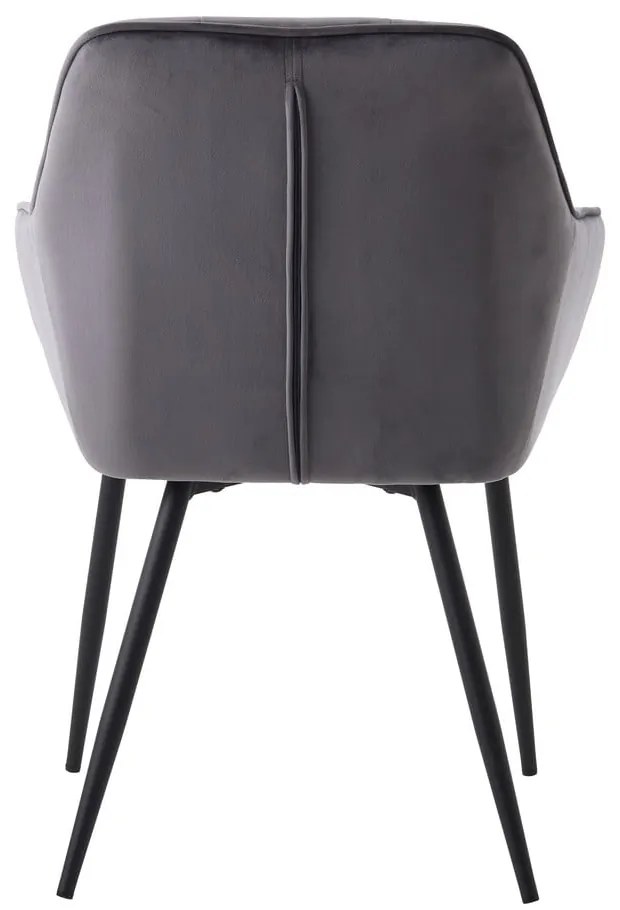 Sivé čalúnené jedálenské kreslá v súprave s podrúčkami 2 ks Nolan Square – Unique Furniture