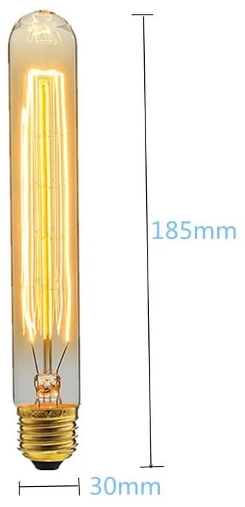 TRIXLINE EDISON Retro Carbon Filament žiarovka T30 E27 40W, 19 cm