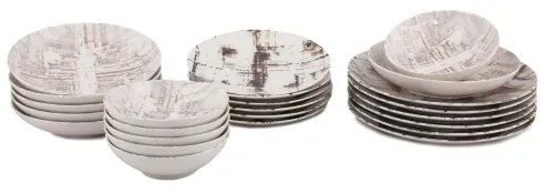 Jedálenská súprava 24 ks hnedá/biela/porcelán
