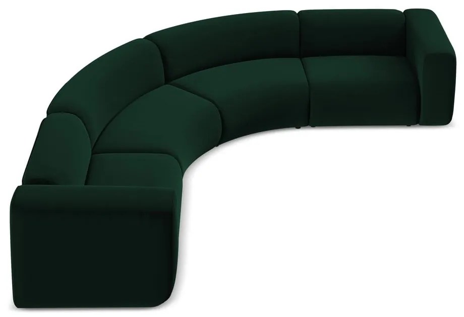 Tmavozelená zamatová rohová pohovka Ekahi – Makamii