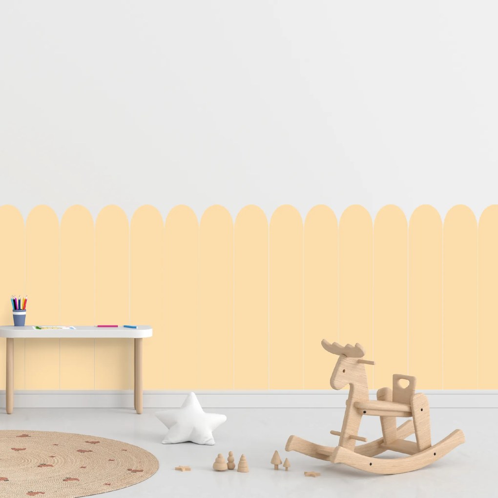 PIPPER. Textilná samolepiaca tapeta - Oblúk - Žltá farba Farba: Bledá, Veľkosť: 100 cm