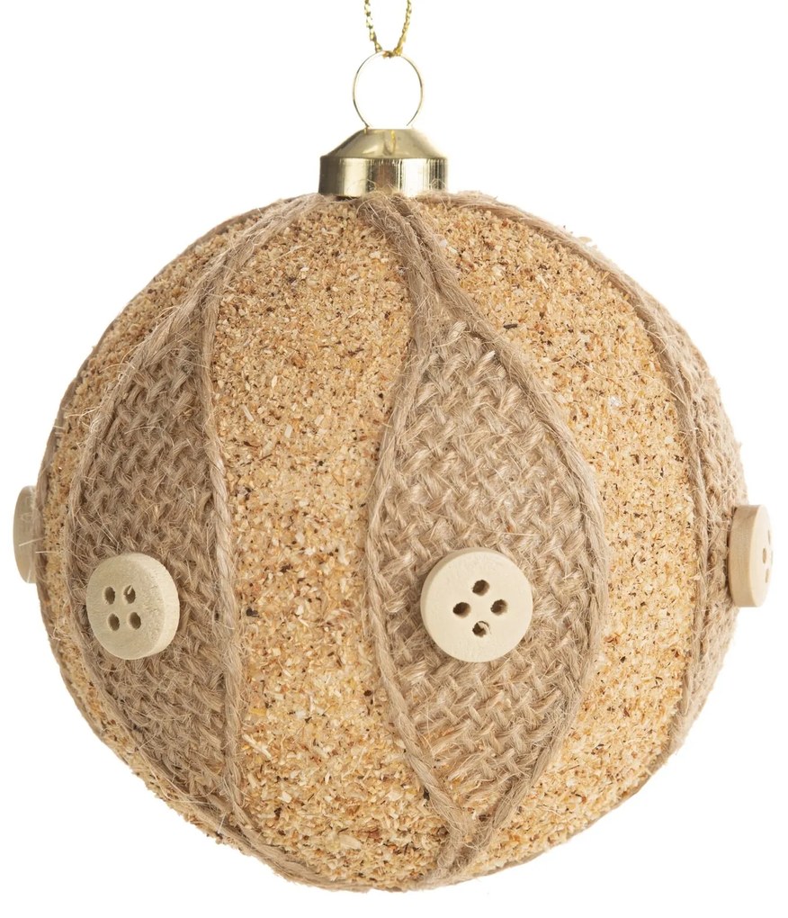 VIANOČNÁ BANKA NA STROMČEK SADA 6 KS (FI) 8 CM HNEDÁ