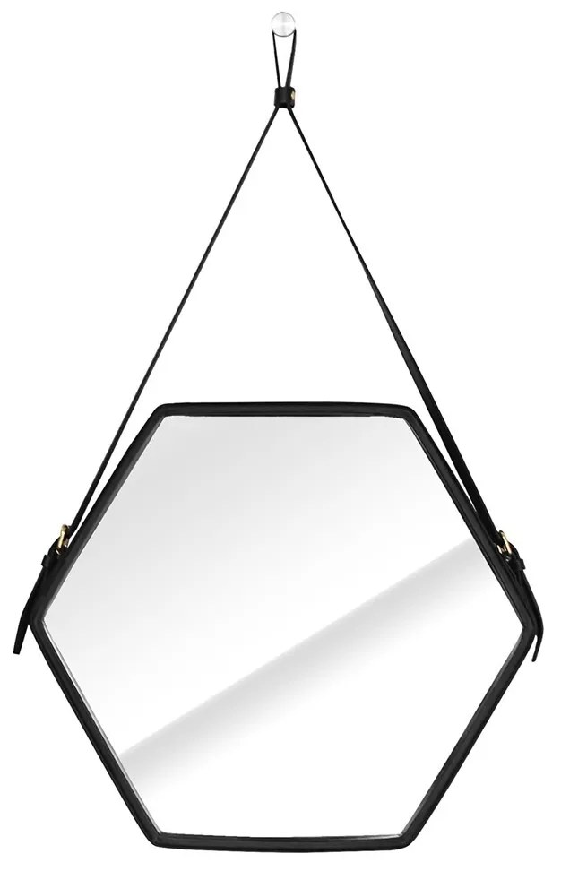 HOMEDE Nástenné zrkadlo Ebi I čierne, velikost 45,5x39,5x3