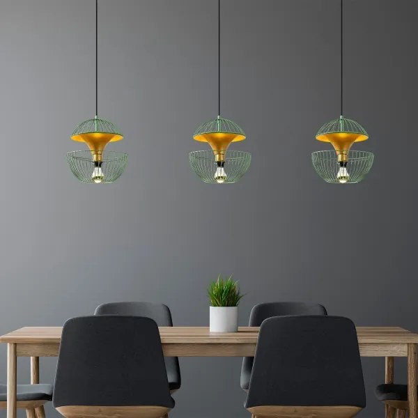 Luster na lanku TELMANDER 1xE27/40W/230V zelená