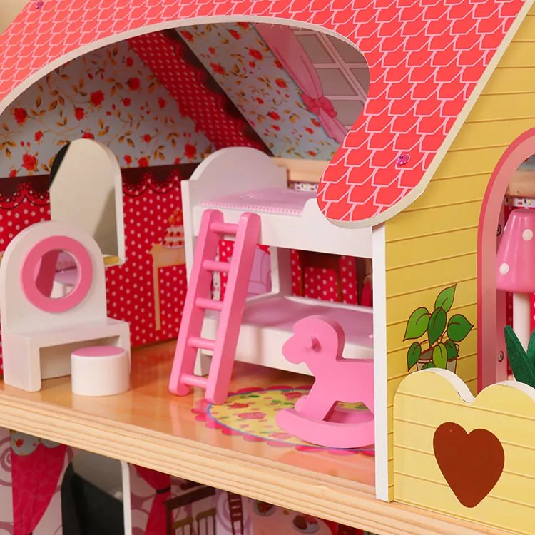 Drevený nábytok domček pre bábiky bazén ECOTOYS