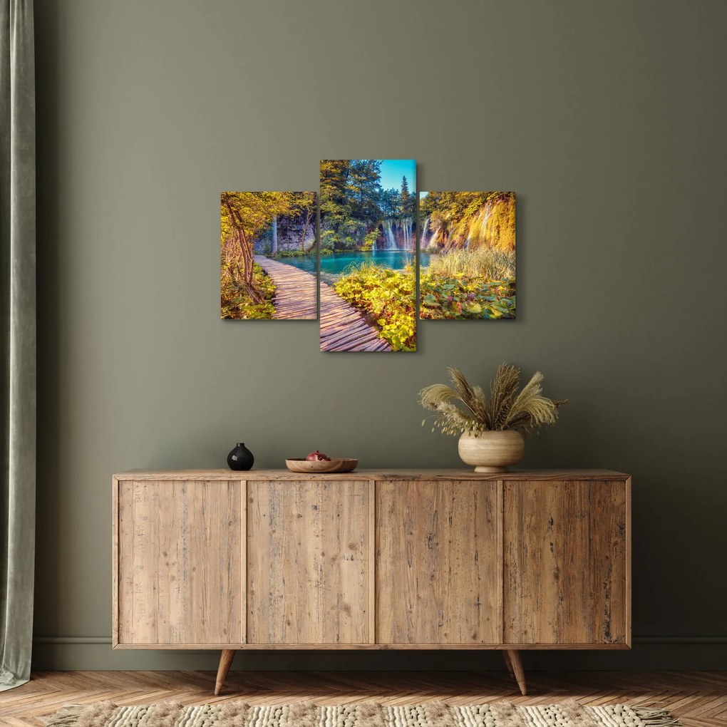 Obraz - Plitvické jazerá, Chorvátsko (90x60 cm)