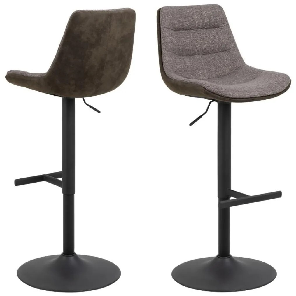 Barová stolička s operadlom, otočná Adisa (00520), sivohnedá