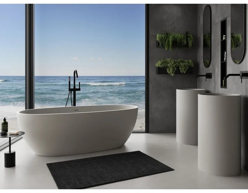 Mexen Torino, voľne stojaca vaňa z konglomerátu 155x78 cm, betónová matná, 57271557861