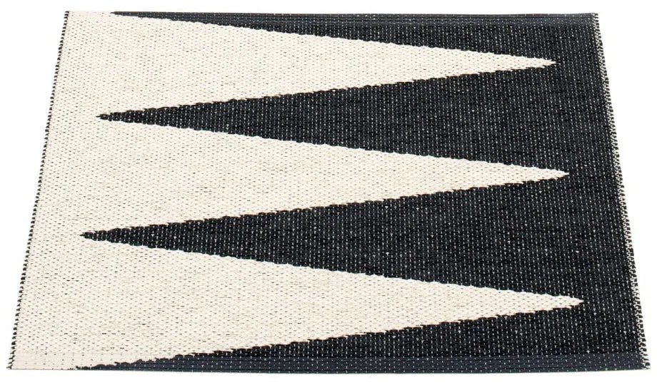 Čierno-biely vnútorný a vonkajší koberec 70x60 cm Vivi Black – Pappelina