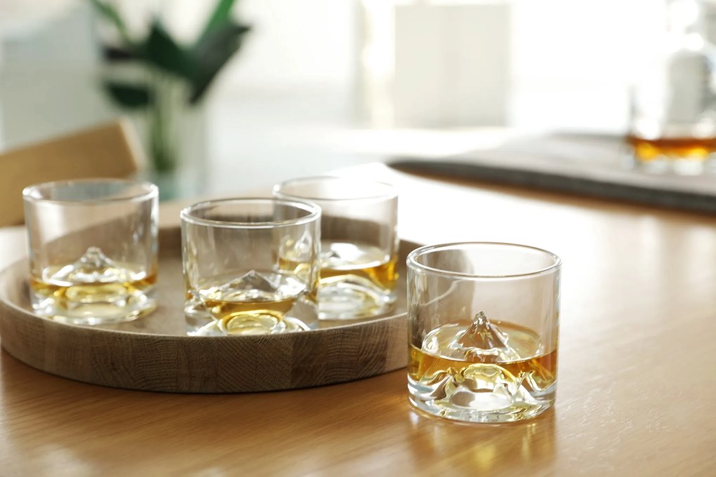 Sklenené poháriky na whisky The Peaks 4 ks