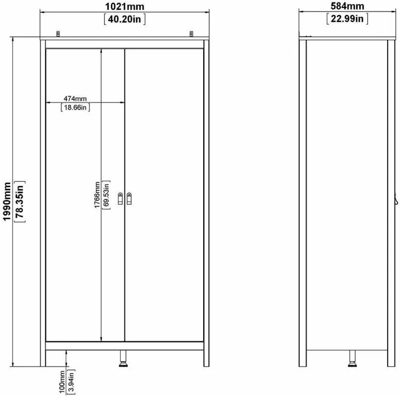 Šatníková skriňa Realty I biela