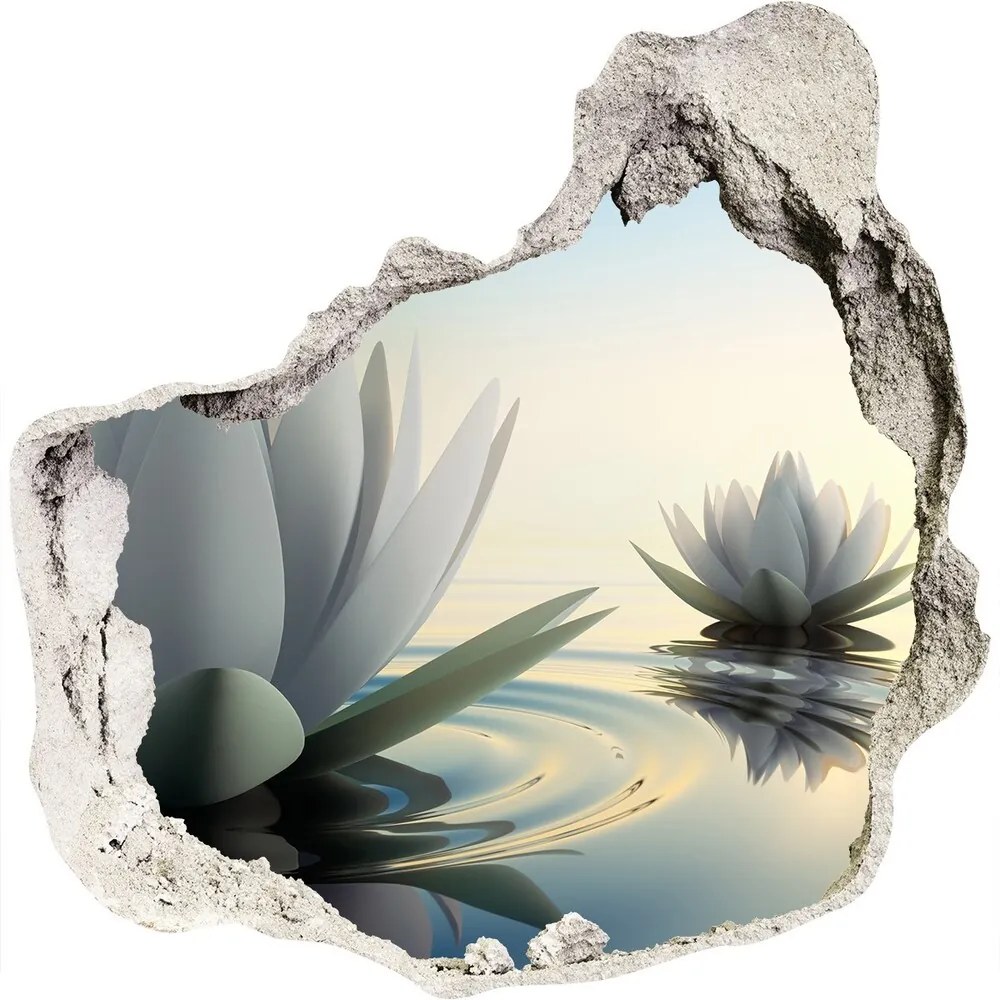 Samolepiaca diera nálepka Kvet lotosu WallHole-75x75-piask-68293663