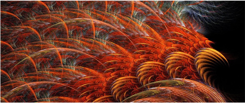 Obraz - Abstraktná imitácia peria (120x50 cm)