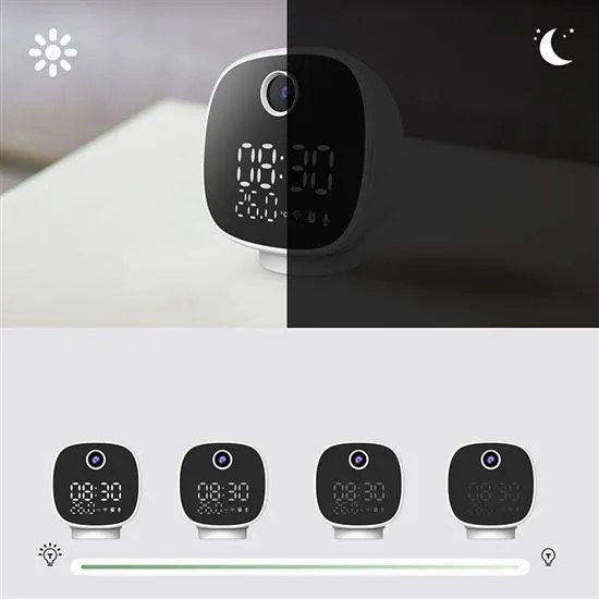 Domáca kamera s nočným svetlom a hodinami - Solight 1D81