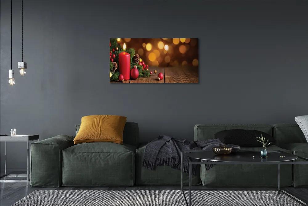 Obraz na plátne Sviečka vetvičky čačky doska 125x50 cm