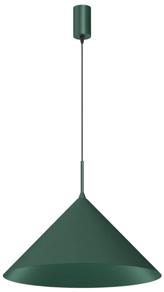 Závesné svietidlo Capital, 1x zelené kovové tienidlo, (fi 46cm), gr