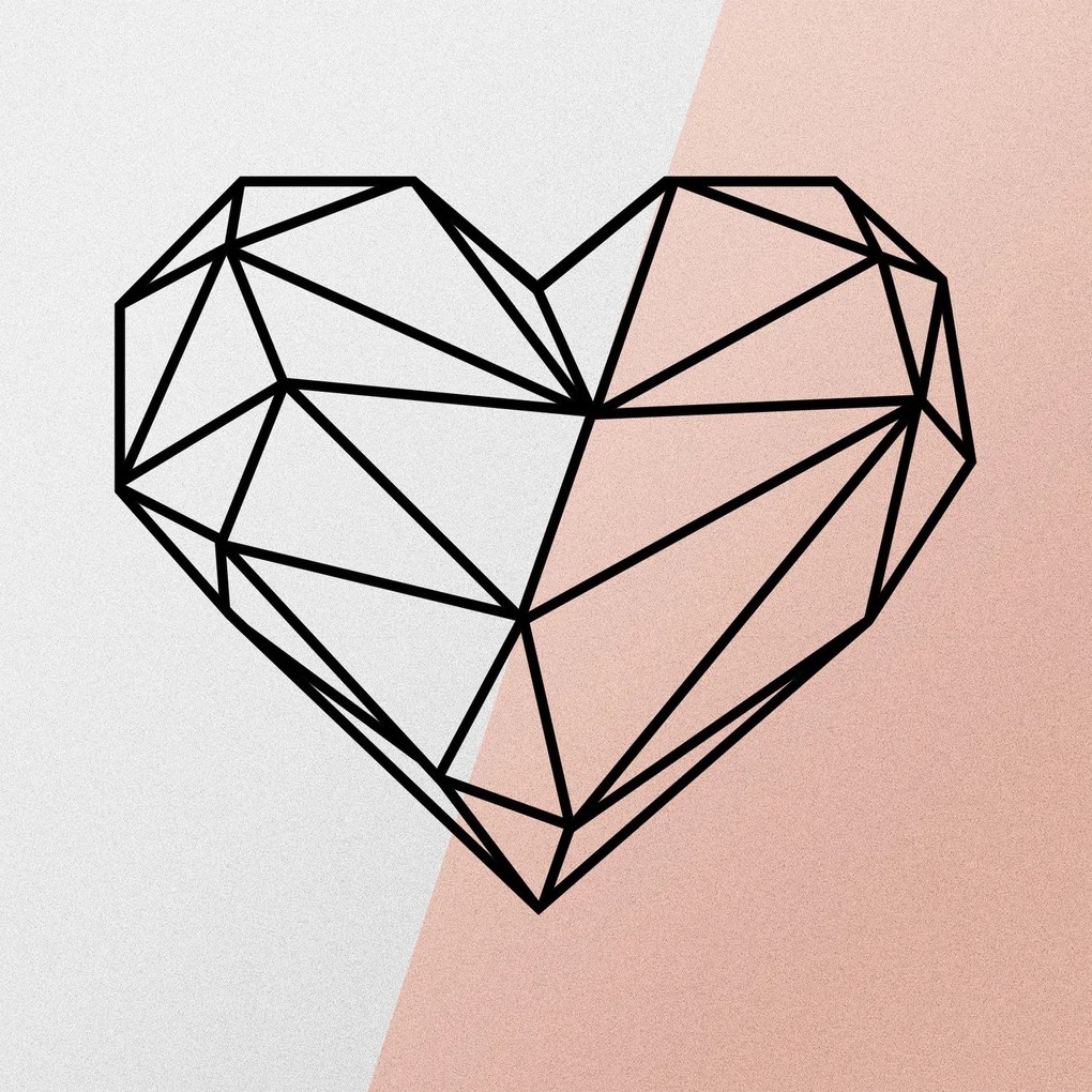 Nástěnná kovová dekorace Heart I černá
