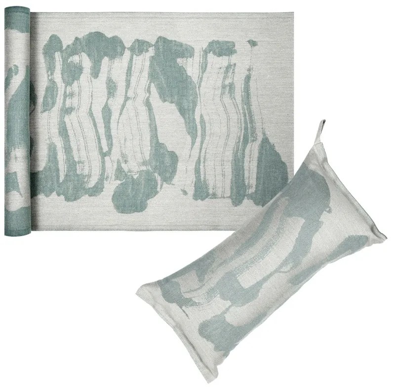 Sada do sauny na ležanie ľan-zelená