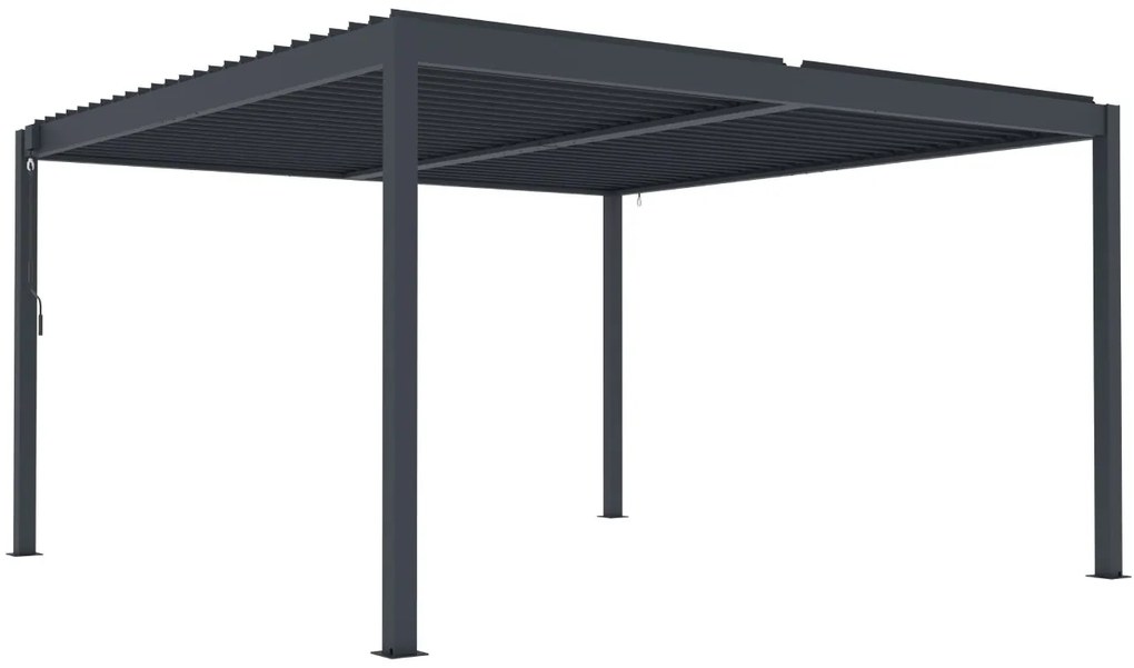 Hliníková bioklimatická pergola s lamelami BestBerg BBP-16G / 4 x 4 m / sivá