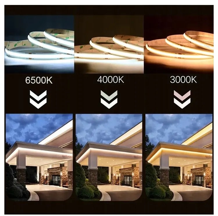 ECOLIGHT LED pásik COB - 10W/m - 12V - IP20 - 5m - neutrálna biela