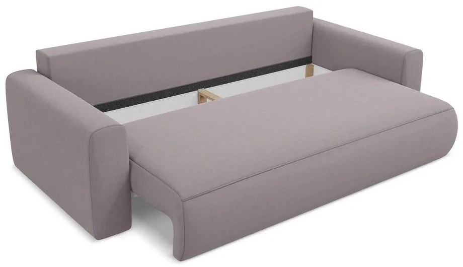 Zamatová rozkladacia/s úložným priestorom pohovka v levanduľovej farbe 238 cm Kapua – Makamii