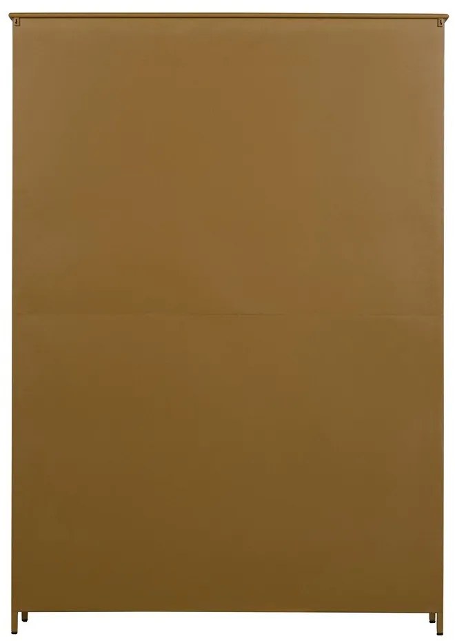 Kovová vitrína v horčicovej farbe 140x200x44 cm Exhibit – WOOOD
