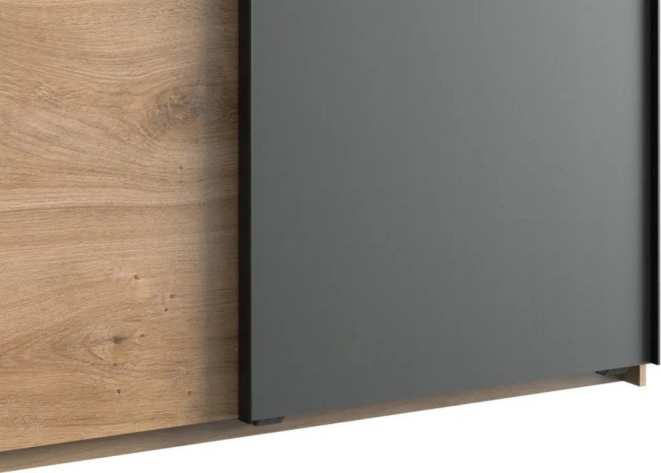 Šatník s posuvnými dverami Liverpool, 180 cm, dub