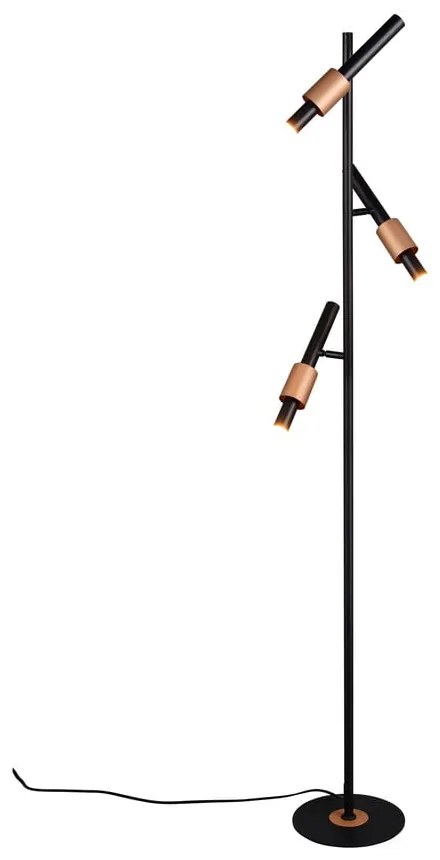 Čierna/v bronzovej farbe LED stojacia lampa (výška 150 cm) Ikaris – Trio Select