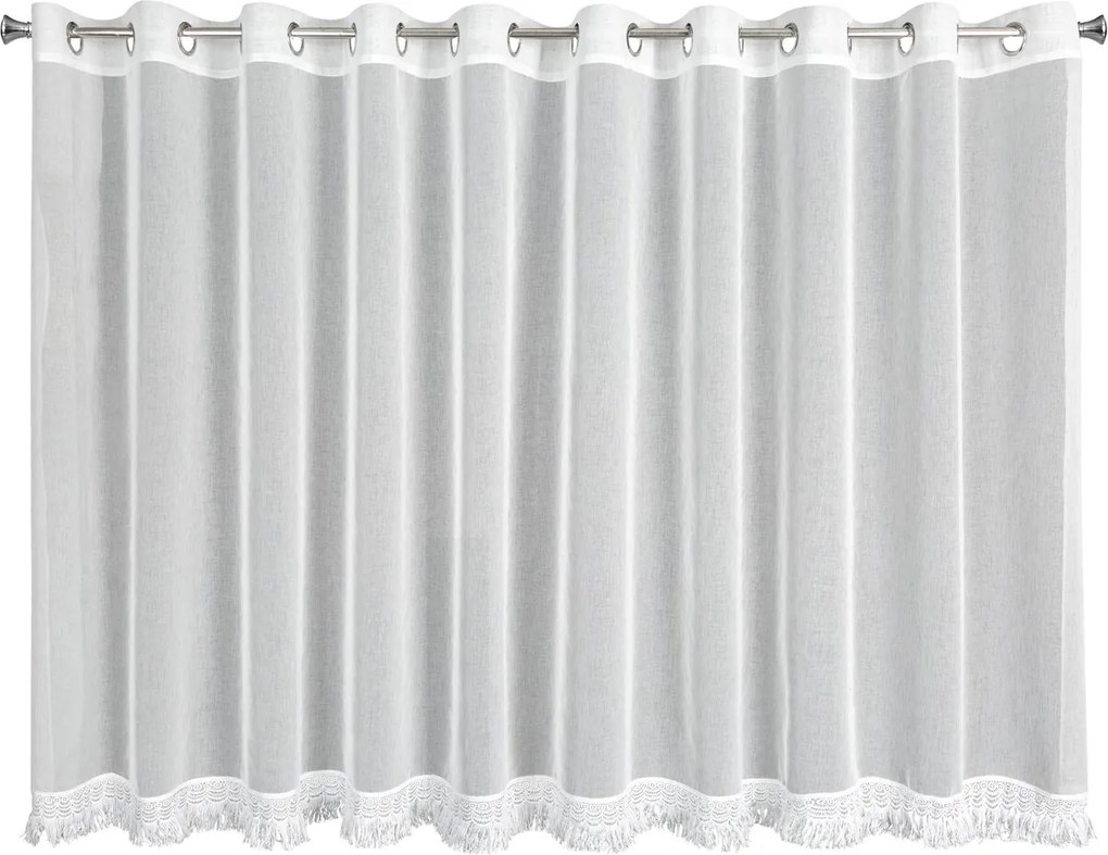 ZÁCLONA NA KRÚŽKOCH ROXANA 350X145 CM BIELA