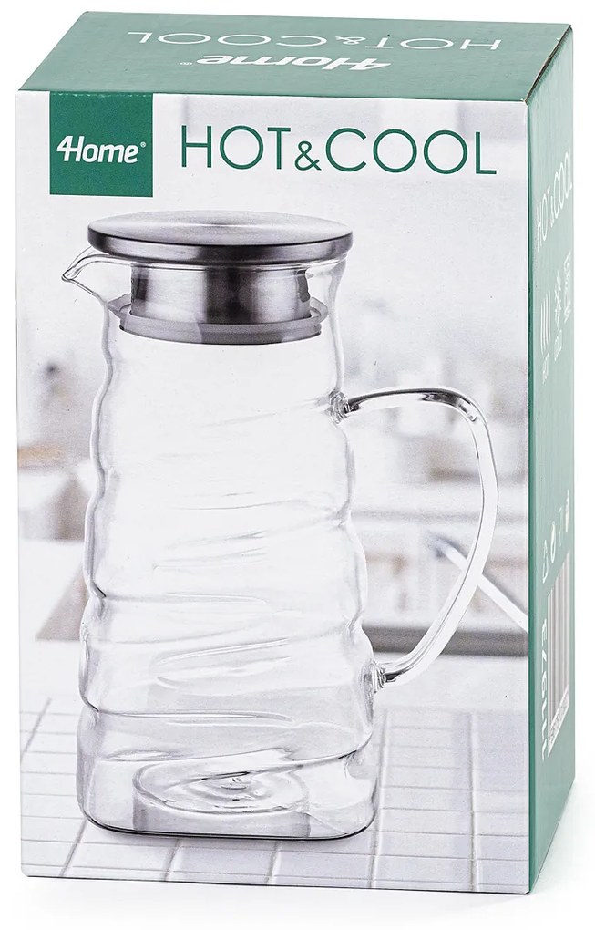 4Home Sklenený džbán Wave Hot&Cool, 1,2 l