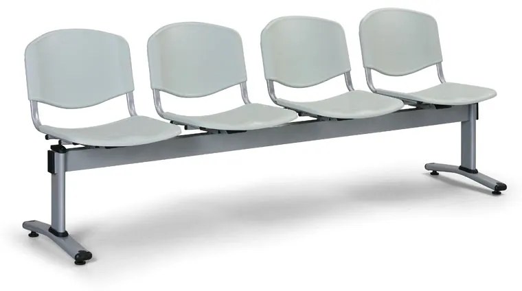 Plastová lavica do čakární VERONA, 4 miesta, sivá