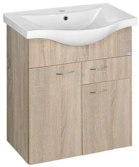 Aqualine Aqualine, KERAMIA FRESH umývadlová skrinka 60x74x33,7cm,dub platin, 50066