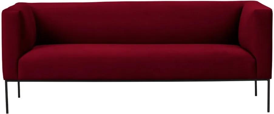 Červená zamatová trojmiestna pohovka Windsor & Co Sofas Neptune