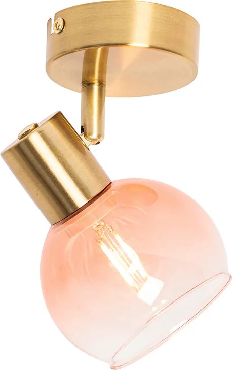 Inteligentný reflektor zlatý s ružovým sklom vrátane WiFi P45 - Vidro