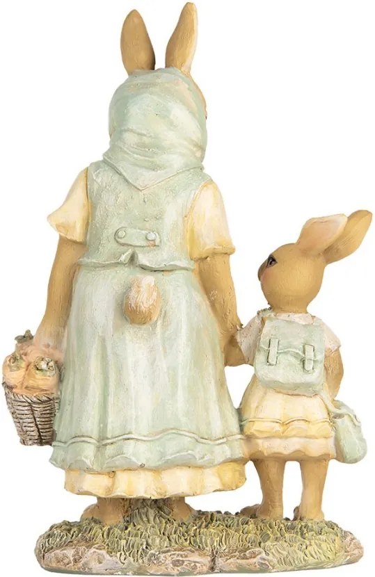 Dekorácia králičia mamka s košíčkom a malou králičkou - 14*7*20 cm