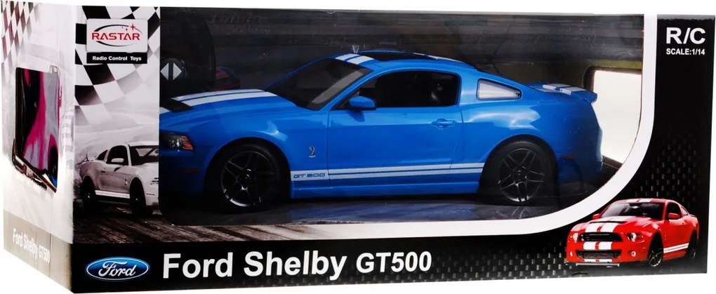 Ford Shelby Mustang GT500 modrý RASTAR 1:14 model Auto na diaľkové ovládanie + diaľkové ovládanie