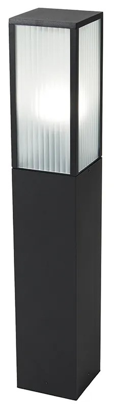 Inteligentná vonkajšia stojaca lampa čierna s rebrovaným sklom 80 cm vrátane WiFi A60 - Charlois