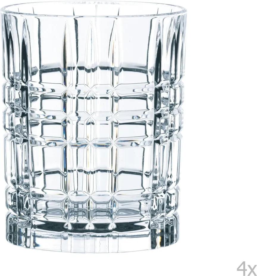 Súprava 4 pohárov na whisky z krištáľového skla Nachtmann Square Whiskey Set, 345 ml