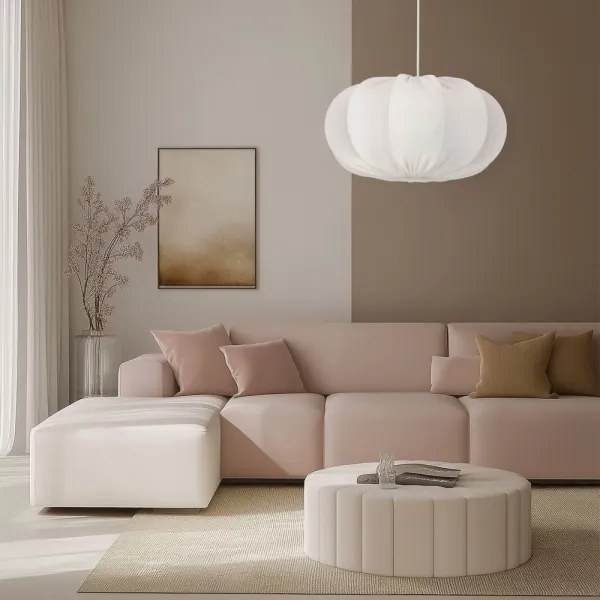 Závesný luster CAFEE 1×E27, max. 40 W, 230 V, Ø 52 cm, biela