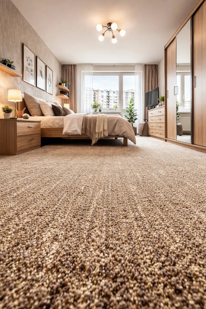 Balta, Koberec metráž Efekt AB 6112, na mieru, šíře 4m, hnedá, ab (mriežka), chodba / predsieň